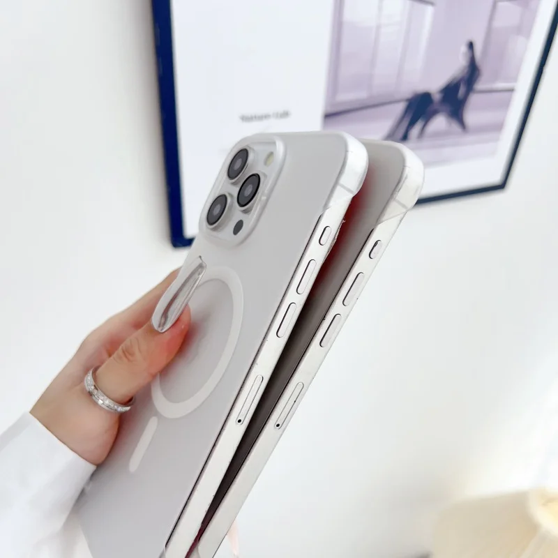 Ultra Thin Frameless Magnetic Wireless Charging Translucent Matte Case