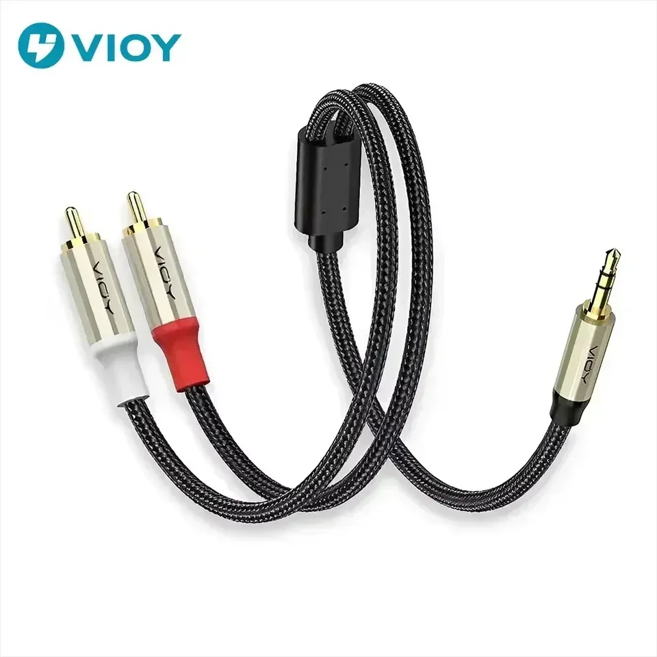 Aux 3.5mm to 2RCA Auxiliary Audio Cable Jack 3.5 to 2 RCA Male Splitter Adapter Wire for PC TV Box DVD Speaker Cable Aux to RCA