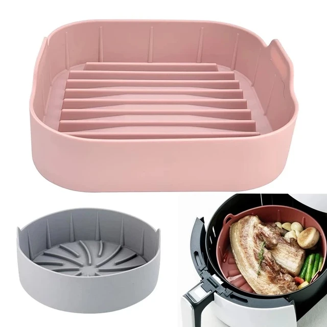 18cm Air Fryers Oven Baking Tray Fried Chicken Basket Mat AirFryer Silicone  Pot Round Replacemen Grill Pan Accessories - AliExpress