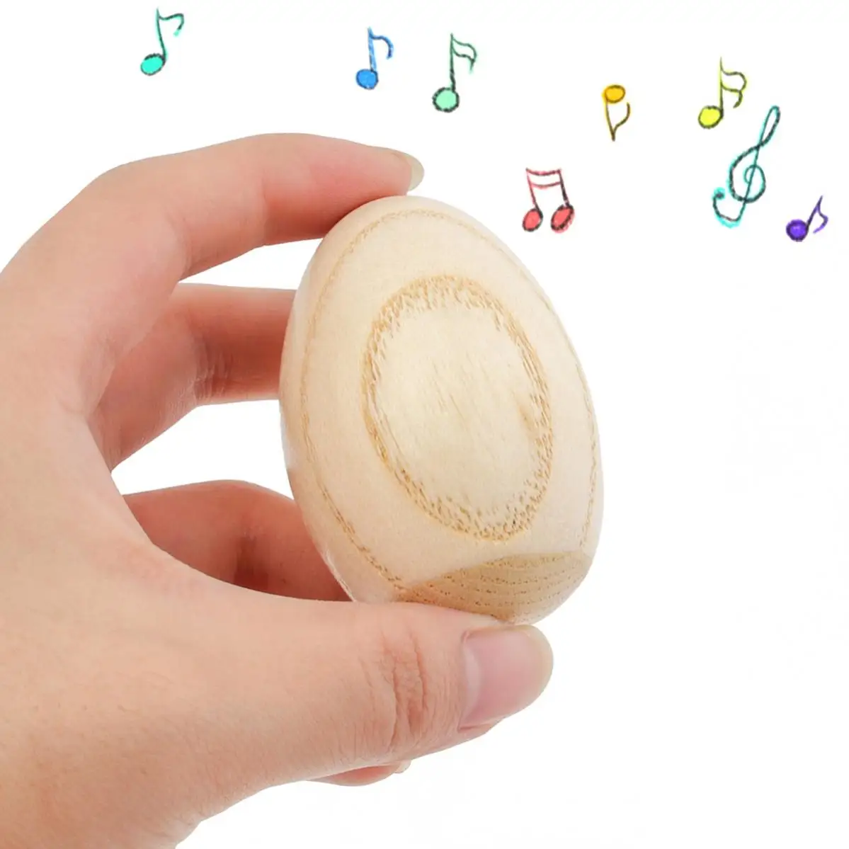 Wood Egg Shaker Musical Percussion Instruments, Wooden Varnish Music Teaching Accessories