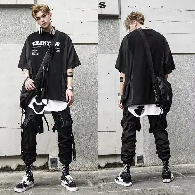 racer jacket GODLIKEU Mens Pants Tactical Cargo Casual Fashion Skinny Elastic Waist Harem Jogging Running Trousers leather racer jacket