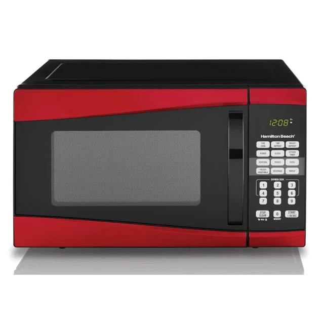 0.9 cu. ft. 900-Watt Retro Countertop Microwave in Red