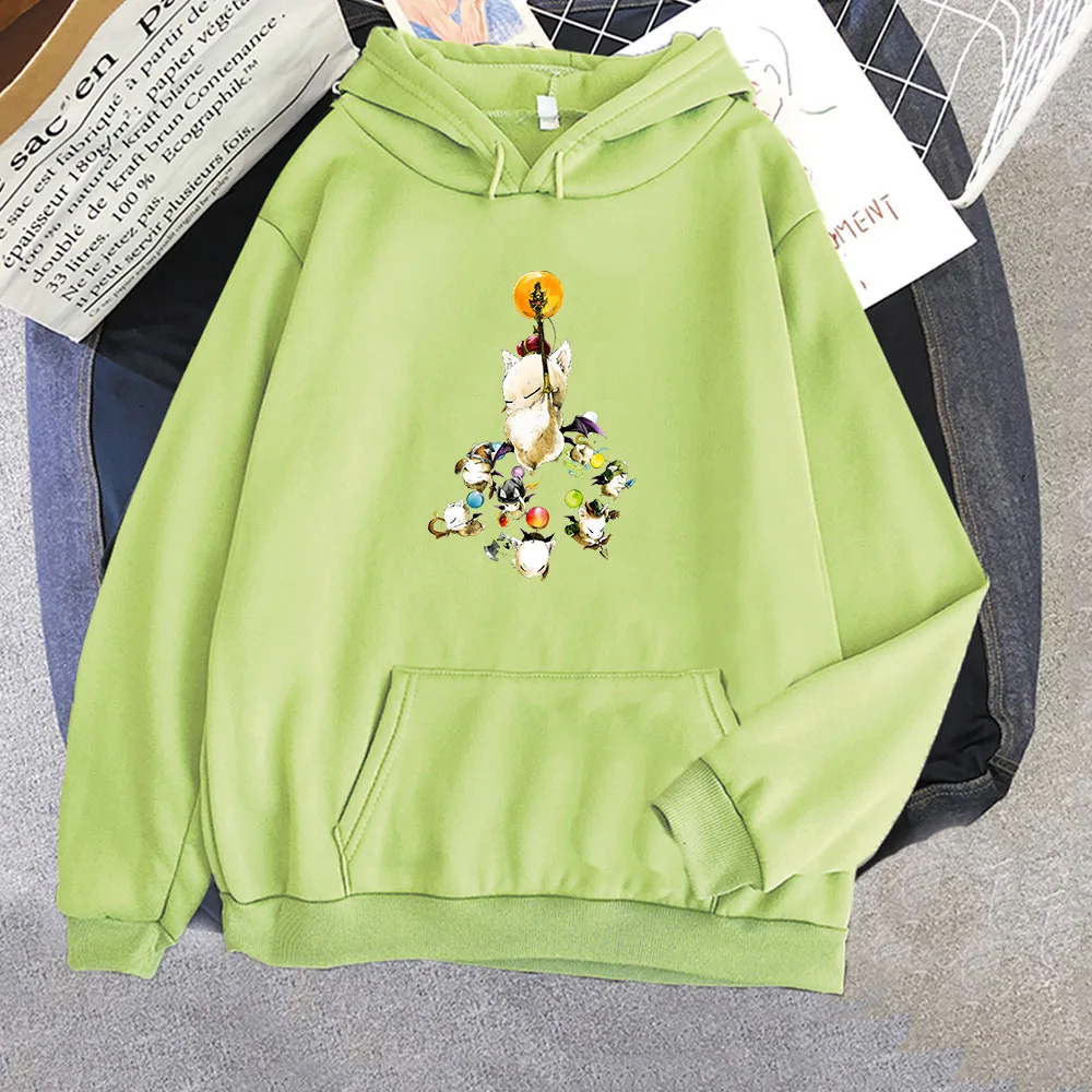 

Final Fantasy Xiv Moogles Hoodies Men Harajuku Aesthetic Sweatshirts Graphic Kawaii Funny Korean Tops Unisex Cartoon Pullovers