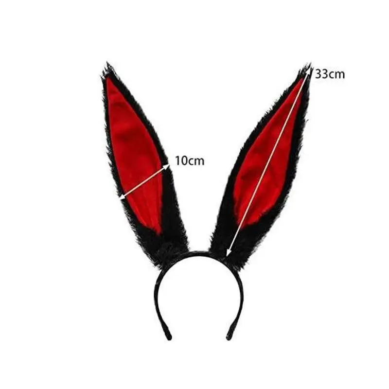 1PC Christmas Rabbit Long Ear Headband Cute Funny Bunny Girl Cosplay Accessory Soft Plush Hair Band Women Party Festive Dress Up
