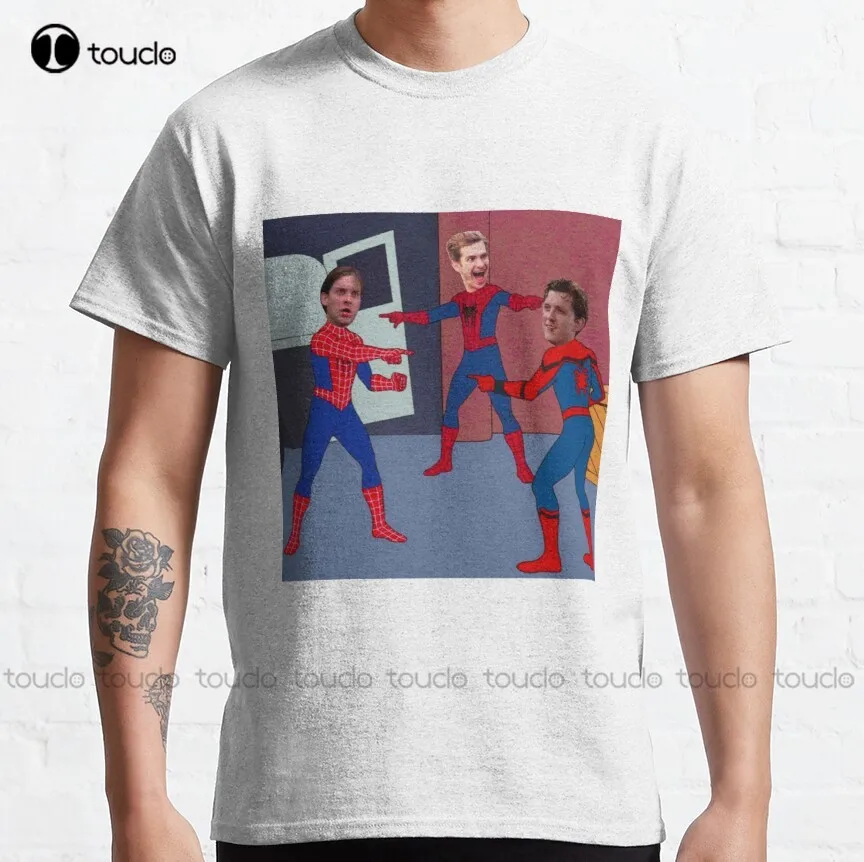 Meme Three Spider Nwh Classic No Way Home Tobey Maguire T-Shirt Camicie Donna Custom Aldult Teen Unisex Xs-5Xl Fashion Funny New