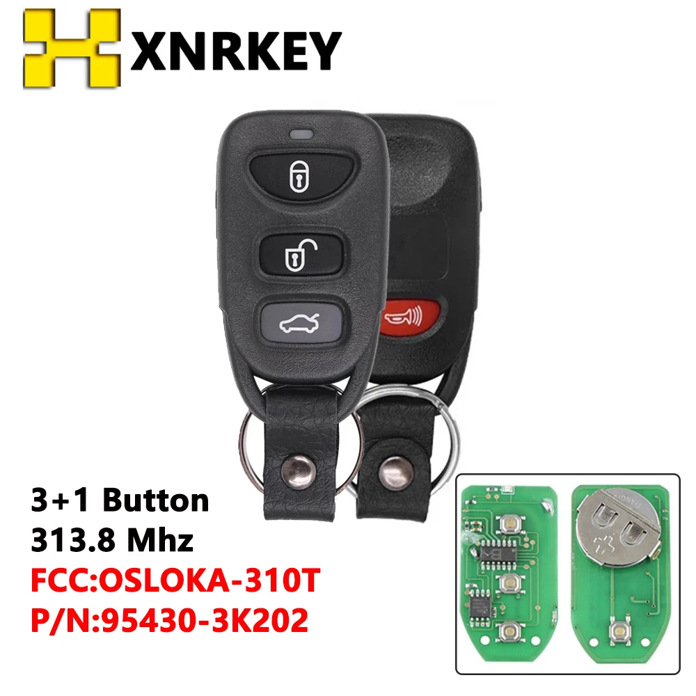 XNRKEY FCC:OSLOKA-310T Remote Car key Fob for Hyundai Elantra Sonata 2007-2010 For Accent 2011 2012 313.8 Mhz