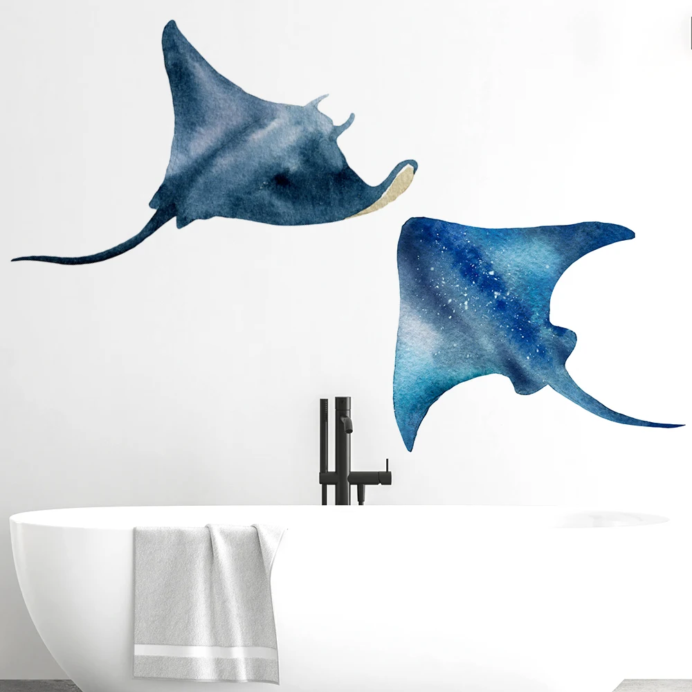 Devil rays Manta Fish Wall Stickers Window Stickers For Home Bathroom Decor Art Nursery Decals Removable Murals Applicable to Tile Glass Window