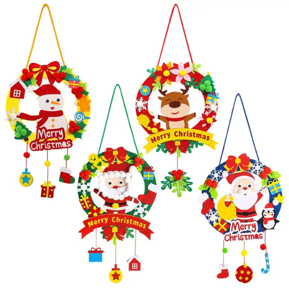 

DIY Christmas Glow Wreath Children's Handmade Creative Christmas Pendants Merry Christmas Christmas Tree Decorations