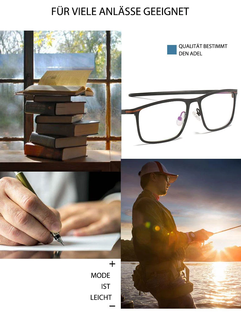 Mode Hohe Qualität Legierung Männer Brille Rahmen Optische Brillen Vollrand Business und Sportliche Komfortable UV400 – Detail 5