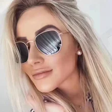 

LONSY HOT Brand Designer Men Women Sunglasses Square Polygon Sun Glasses Female Retro Classic Shades Hexagon Metal Frame UV400