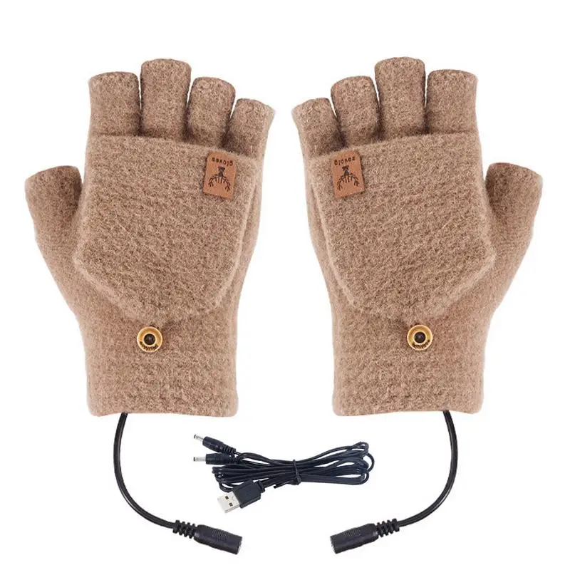 

Heated Glove USB Electric Heating Gloves Touchscreen Fingerless Gloves Breathable Warm Gloves For Boys Winter Cold Weather