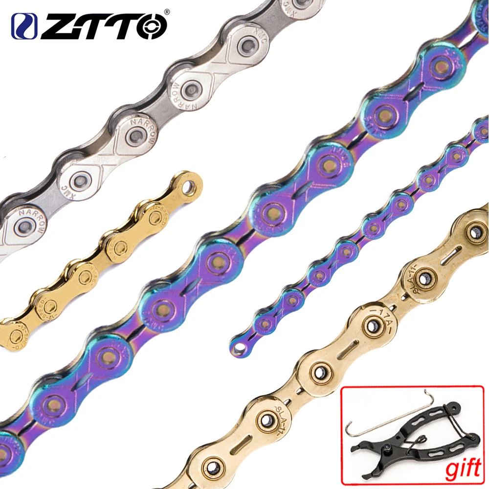 ZTTO de 11 velocidades para bicicleta de montaña, accesorio para bici de carretera, dorado, para 10, 12, con eslabones maestro color plateado, 9S|Cadena de bicicleta| - AliExpress