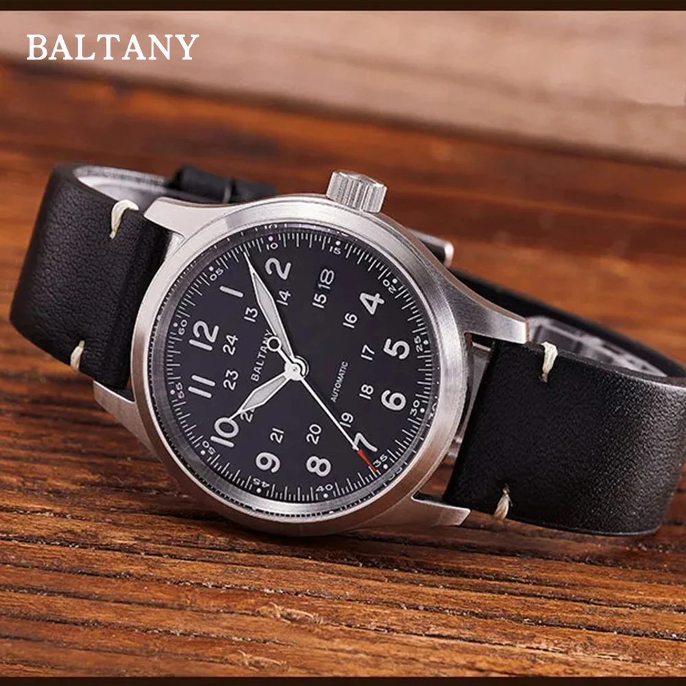 Baltany 2023 Military Field Automatic Mechanical Watches NH35 Automatic Sapphire 100M Waterproof Calendar Vintage Homage Watches