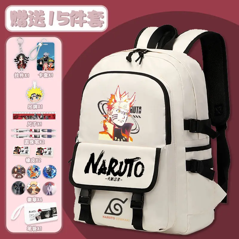 

Школьный ранец Naruto для студентов, Большая вместительная Повседневная и легкая сумка на плечо, водонепроницаемый устойчивый к пятнам рюкзак