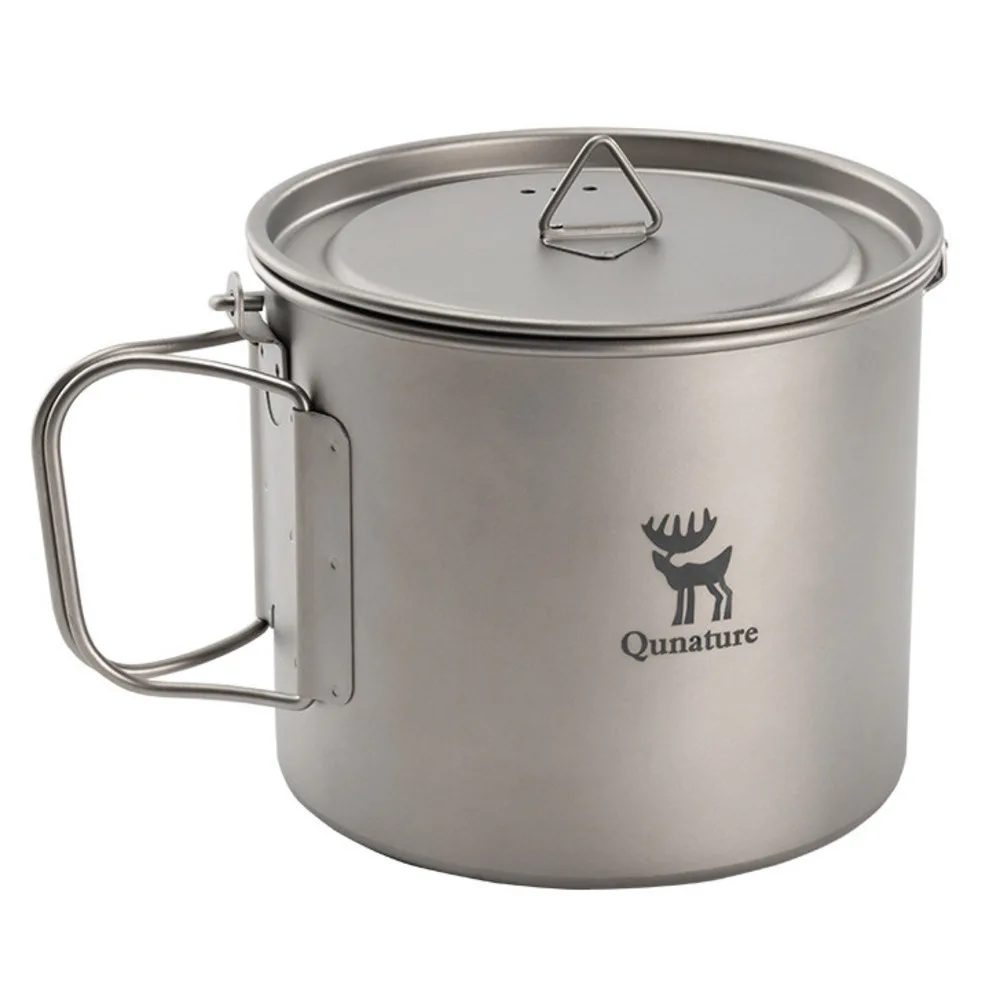 Outdoor pure titanium camping can be lifted, water stewing soup, boiling tea cup, folding mug_voghion.com