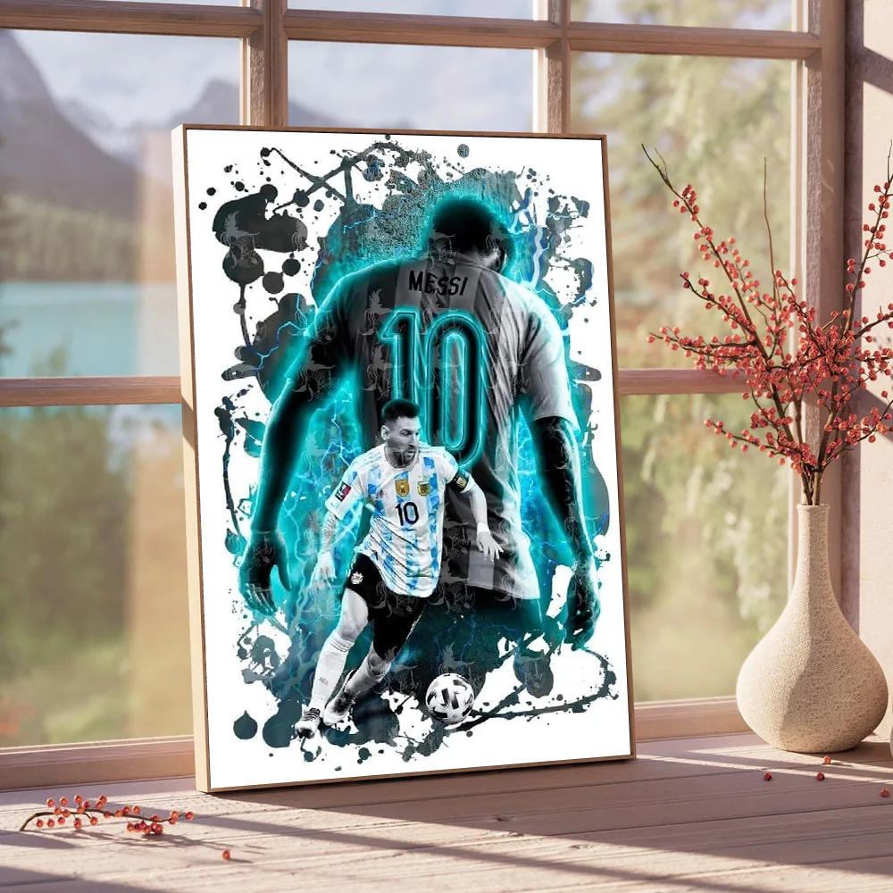 Football Star Messi Ronaldo Poster Wall Art Decoration Painting Without Frame Room Home Decor Soccer Club Fans Collection Gifts