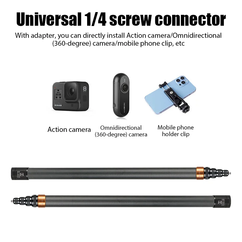 Carbon Fiber Invisible Extended Edition Selfie Stick 290CM for Insta360 X3 GO 3 Action 4 Accessories for GoPro