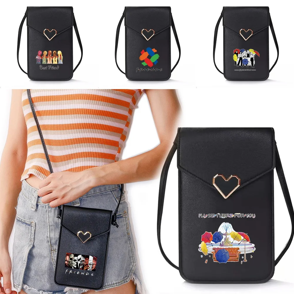 

Women Mobile Phone Bag Neck Coin Purse Vertical Shoulder Handbag Friends Series Key Card Bags Mini Leisure Diagonal Cross Pouch