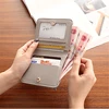 Fashion PU Leather Women Short Wallets Multiple Credit Card Holders Hasp Zipper Coin Purses Solid Color Clutch Money Bag Clip 4