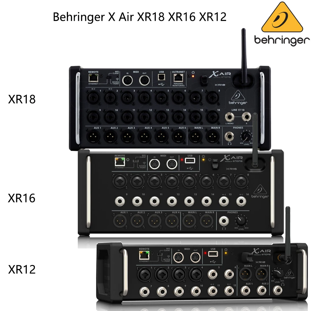 Behringer X Air XR18 XR16 XR12 Tablet-Controlled Digital Mixer Audio Stage  Box/Rackmount Mixing Console