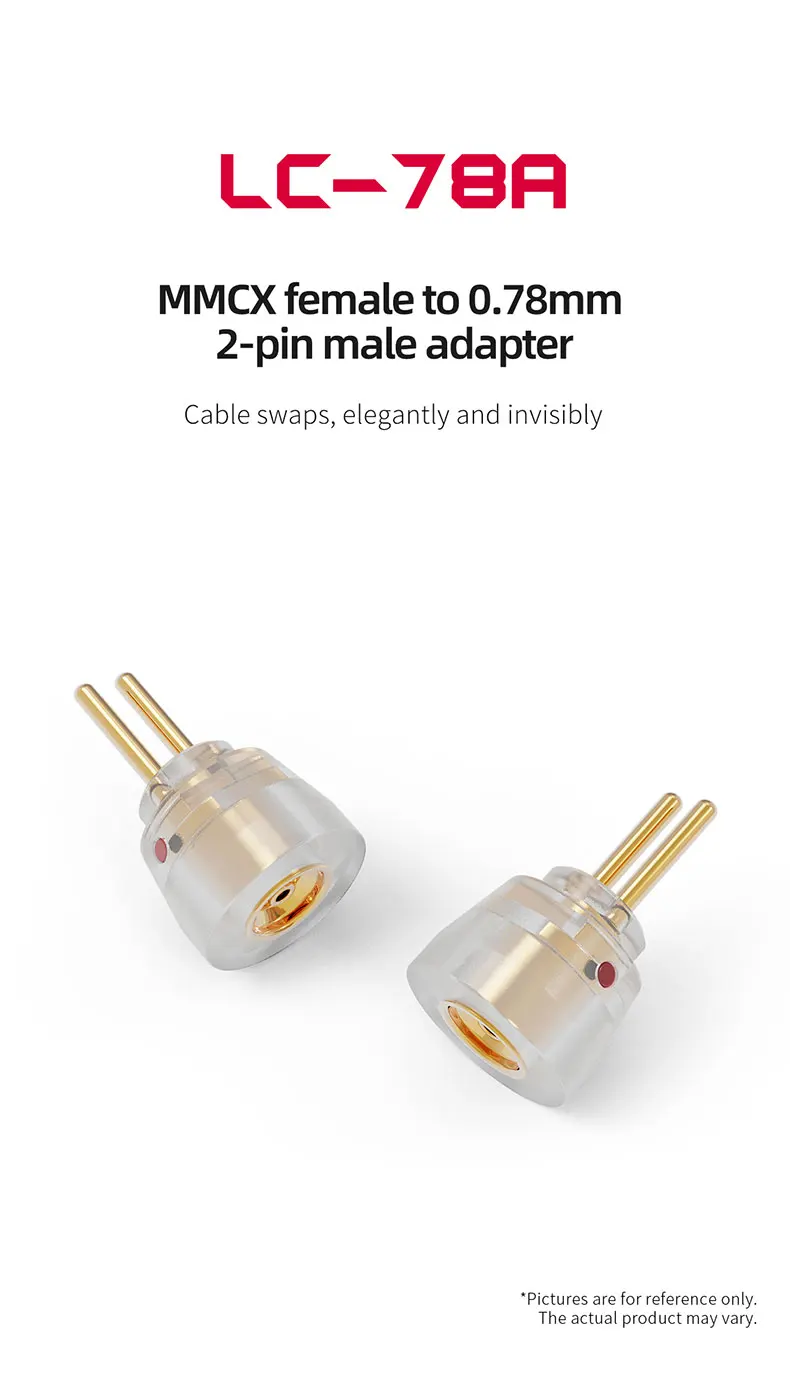 FiiO LC-78A MMCX Female to 0.78mm 2 Pin Male Earphone Adapter for FD11 FH11 FH3