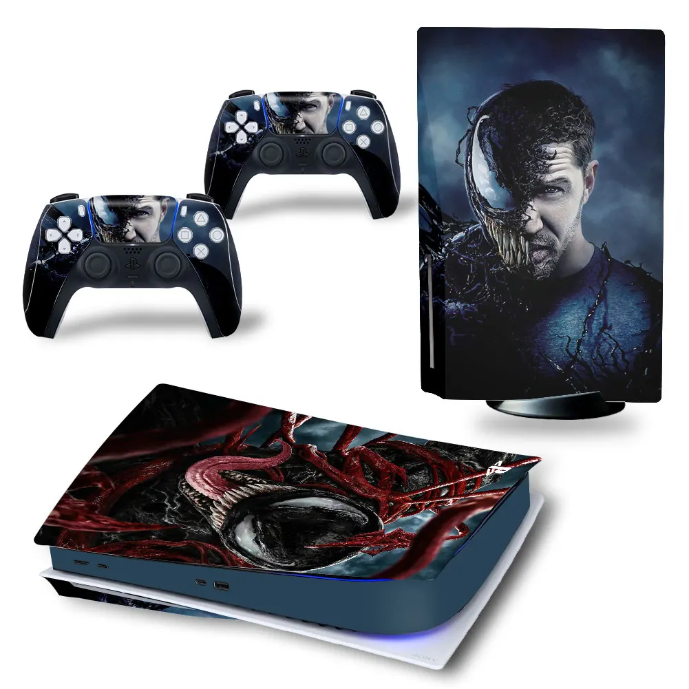 Marvel Venom PS5 Disc Edition Skin Sticker Cover Decal for PlayStation 5 Console and 2 Controllers PS5 Disc Skin Sticker Vinyl 