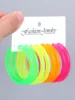 4Pairs/Set Neon Color Acrylic Hoop Earrings Set for Women Rock Punk Fluorescent Large Round Hoops Earring Party Jewelry Gifts 1