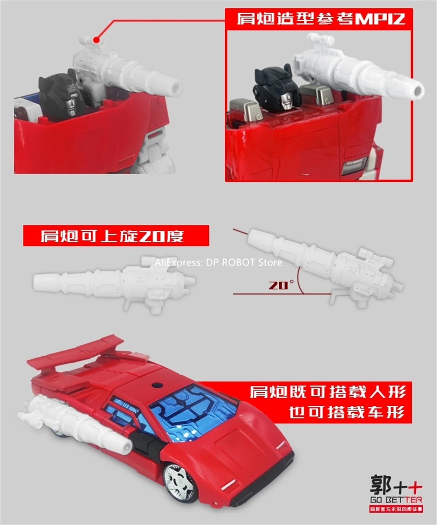 Kit Spoiler Posteriore In Resina Per Kingdom Red Alert / Sideswipe – Toyztoys.com