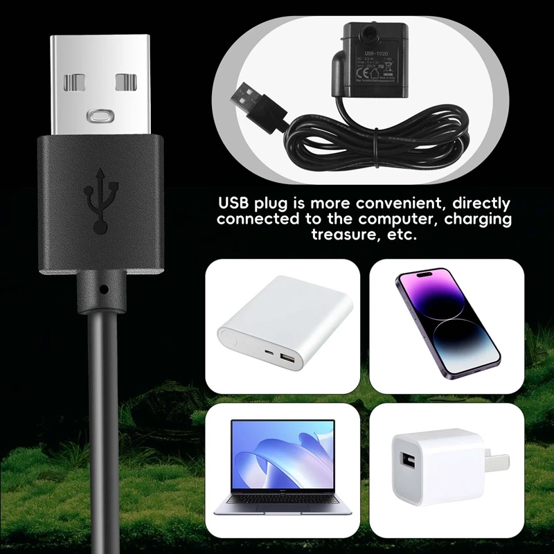 

Ультра-тихий мини Бесщеточный Usb водяной насос 5 в 70 см погружной фонтан аквариумный циркулирующий