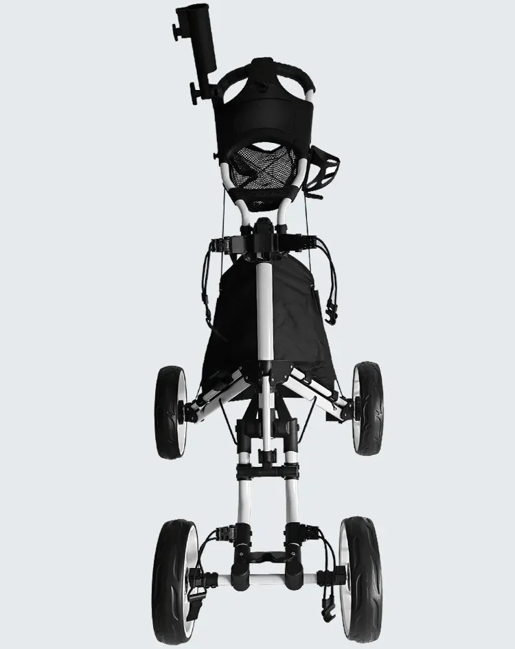 Compact Foldable 4-wheel Golf Trolley Large Storage Lightweight Multi-function