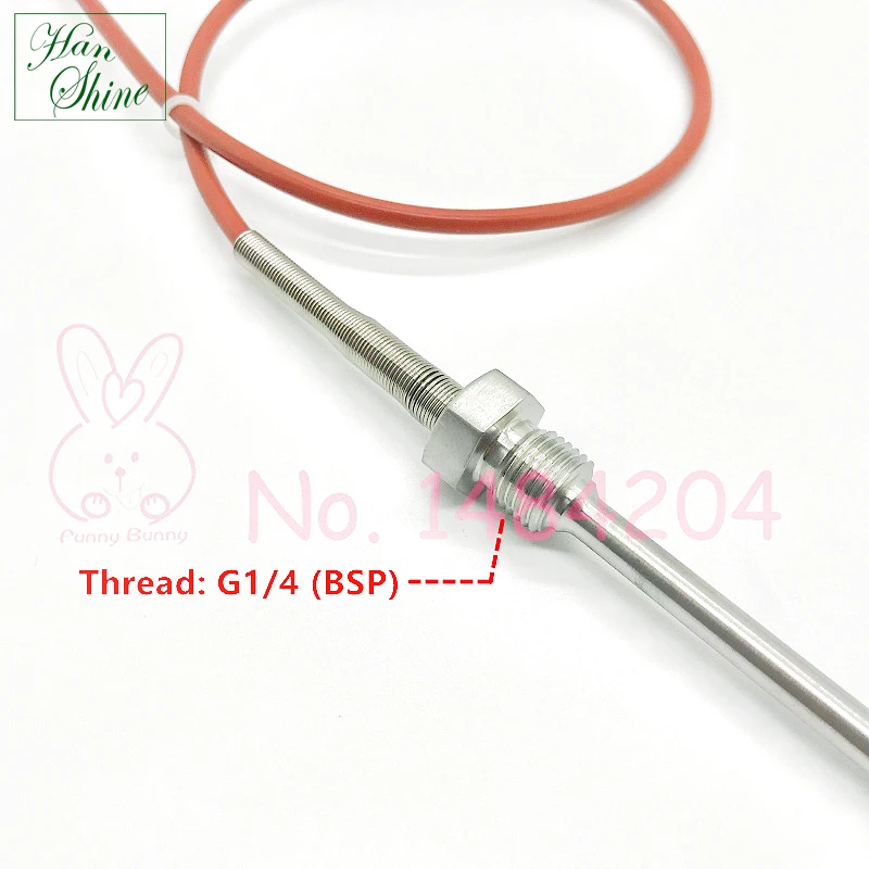 NTC 서미스터 온도 센서, STC-1000, SUS304 프로브, 6mm x 150mm 와이어, 500mm, 2m 0 200 °C 스레드, G1/4 인치 BSP, B3435, 10K