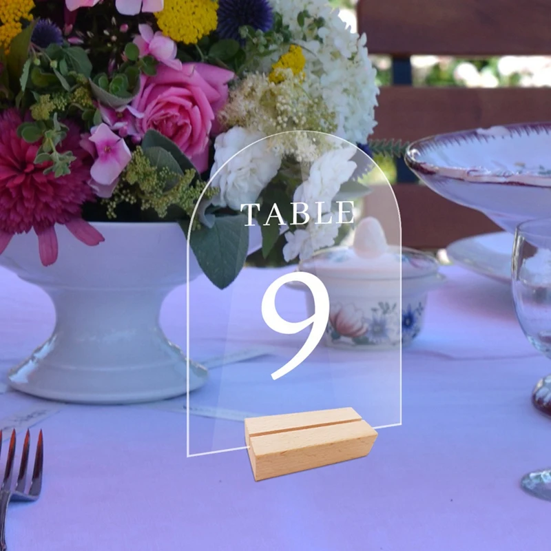 Hot Selling-12PCS DIY Blank Acrylic Table Sign Clear Sign With Stand Transparent Arch Table Numbers Card Wedding Decoratio