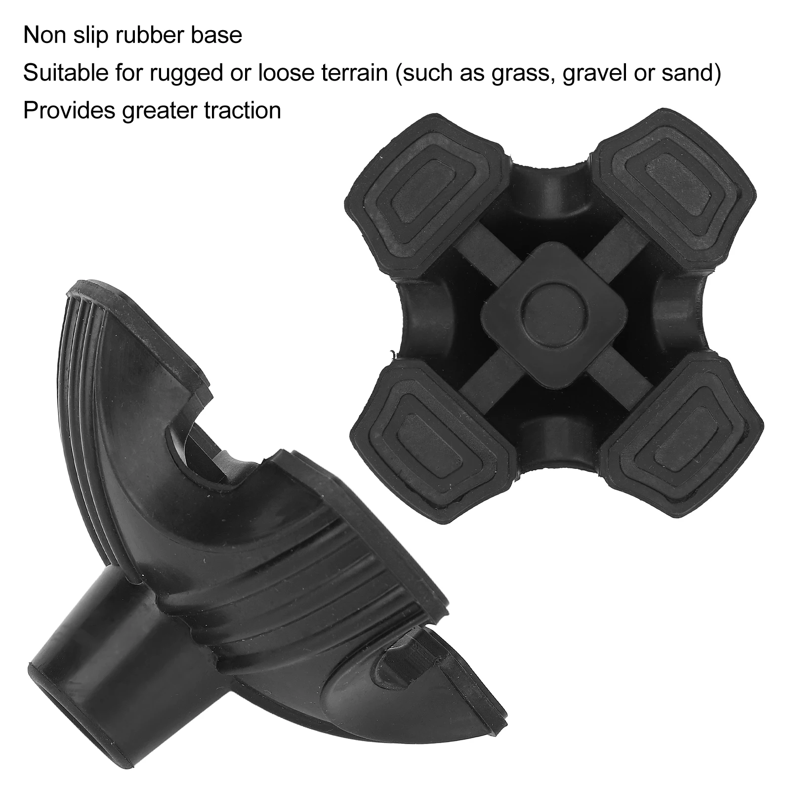 Walking Stick Attachment 19mm Cane Tip Quad Rubber Base Thicken Anti Slip Crutch Tips Foot Pad Replacement For Walking Stick Walking Aids Accessory