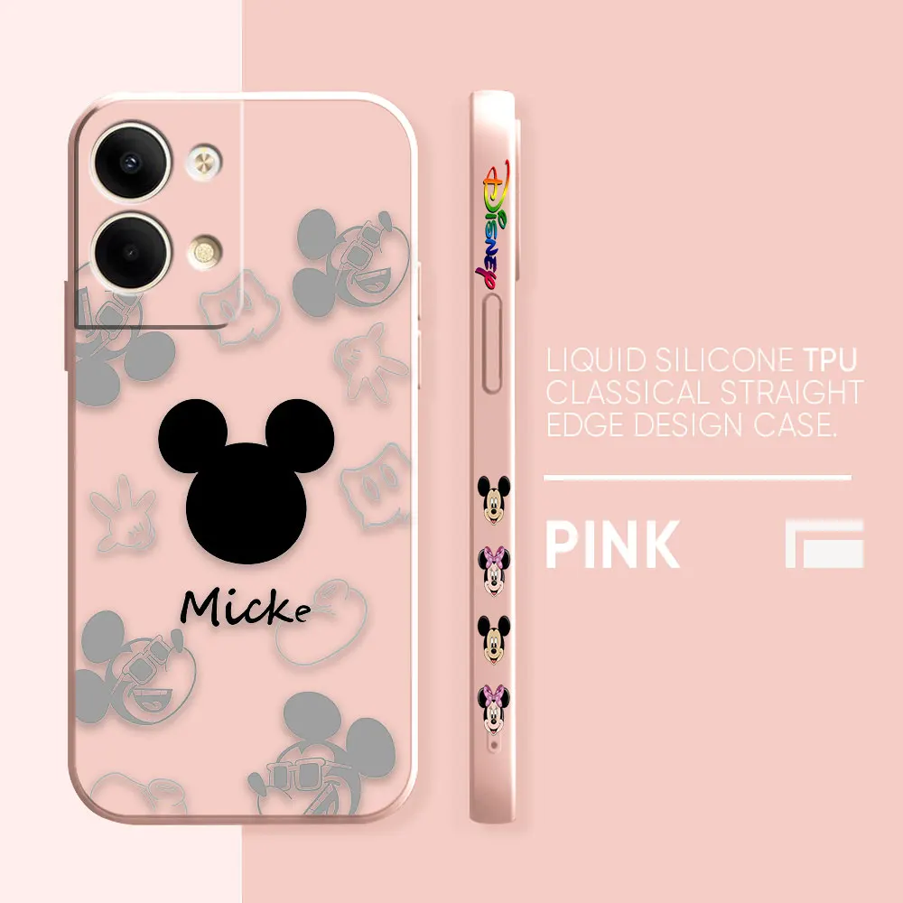 thumbnail image 1 of Case For OPPO RENO 8 7 9 6 7SE 5 4 4SE 4 3 4G 5G PRO PLUS Colour Simple Liquid Silicone Case Anime Cute Mickey Minnie Mouse, 1 of 5