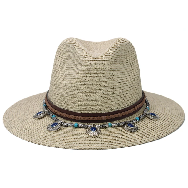 Mens Fedora Hats for Men Straw Trilby Hat Short Brim Sun Hat Panama Hat  Summer 7 1/4, Fits M/L Khaki at  Men's Clothing store