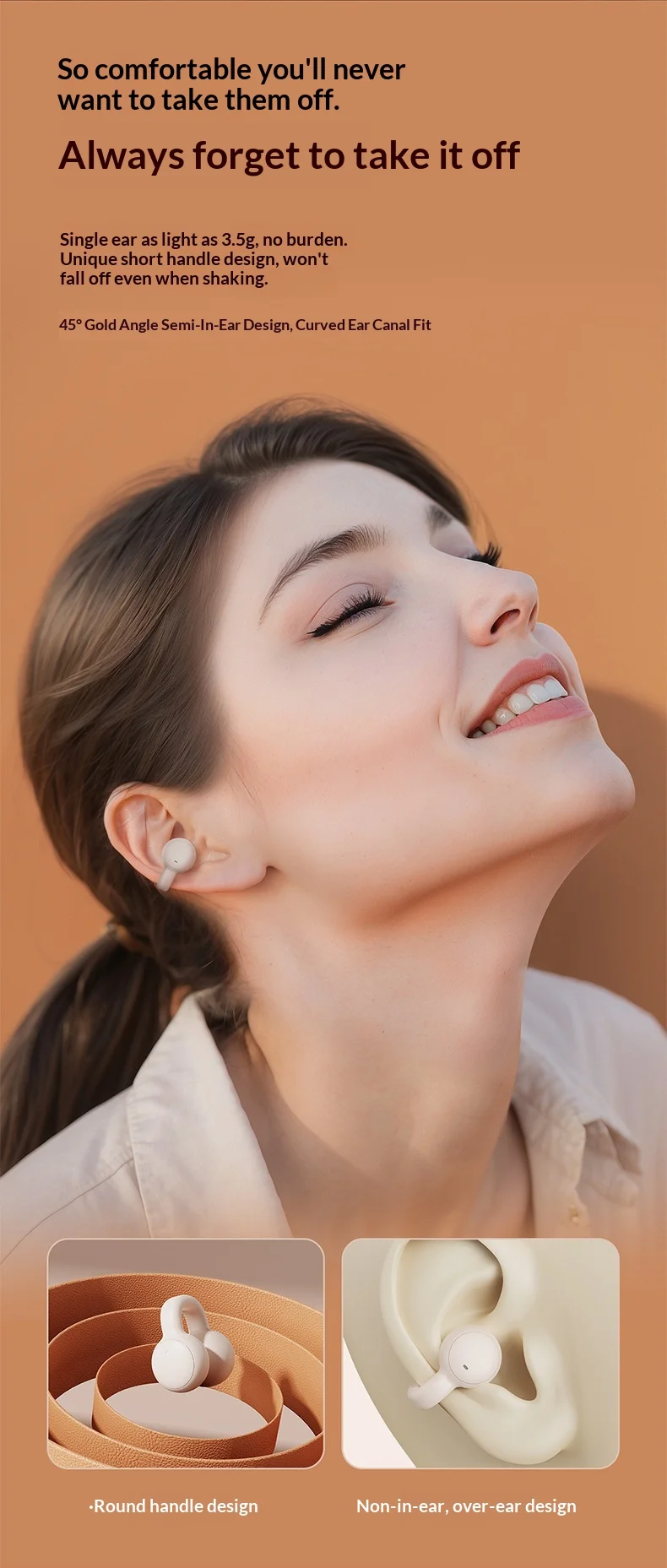 Wireless Noise Canceling Bluetooth Earphones With Mic For Sports_voghion.com