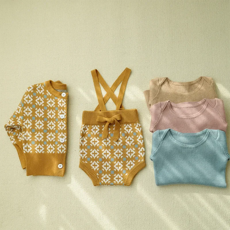 남아여아 코튼 니트 가디건, 빈티지 울 혼방 자카드 코트, 겨울  의류,  가디건