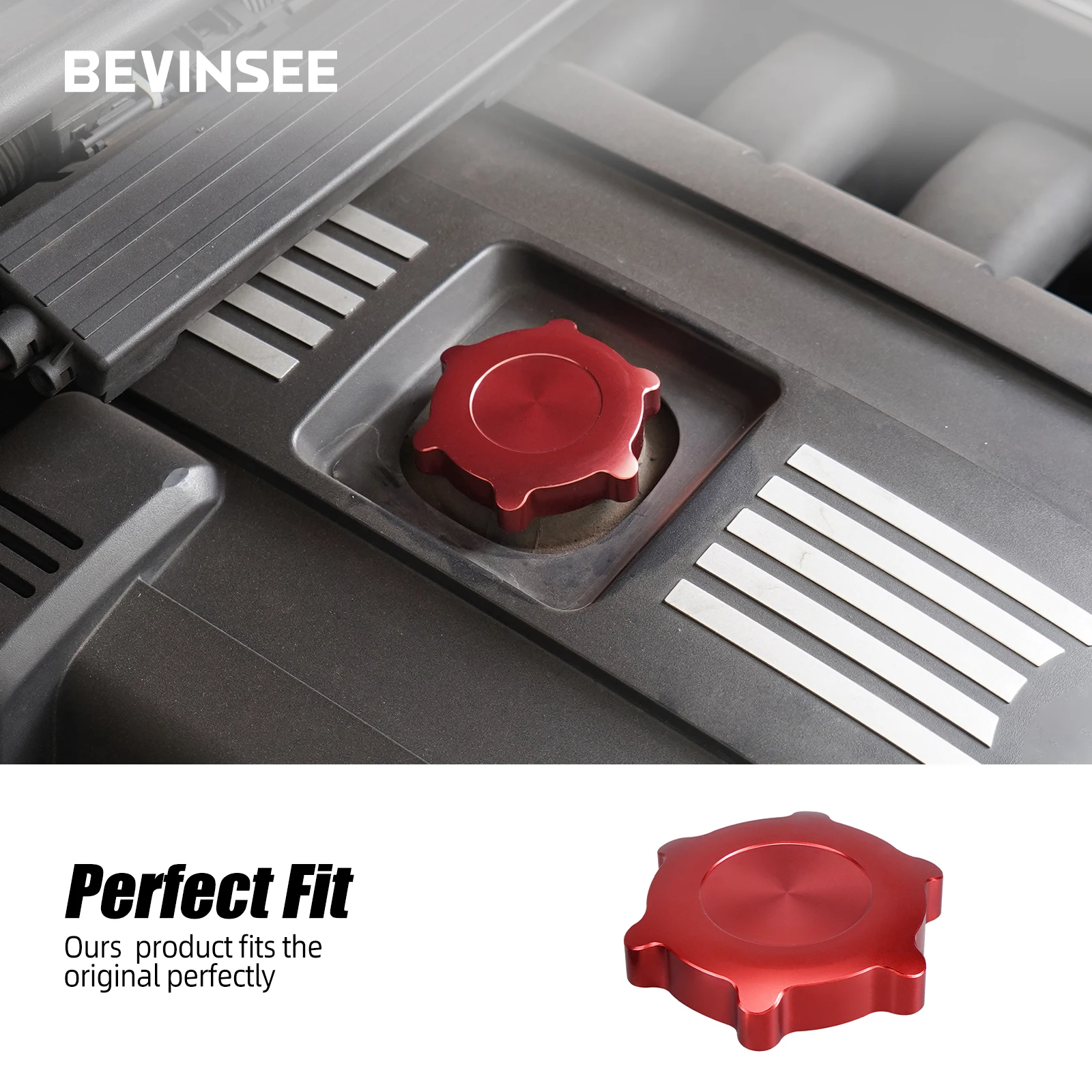 BEVINSEE M Style Oil Filler Neck Sealing Cap For BMW E46 E92 E90 E36 E39 E60 E30 E83 E53 Z4 E85 E70 11128655331 11127509328 oil filler cap