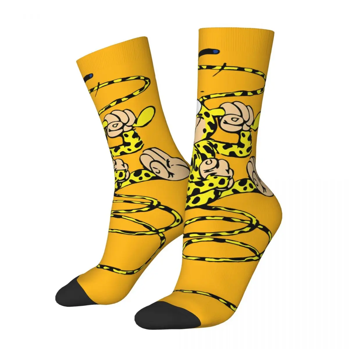 Hip Hop Marsupilami Spring With Ear In Hand Crazy Compression Socks Unisex Gaston Lagaffe Comics Harajuku Printed Crew Sock