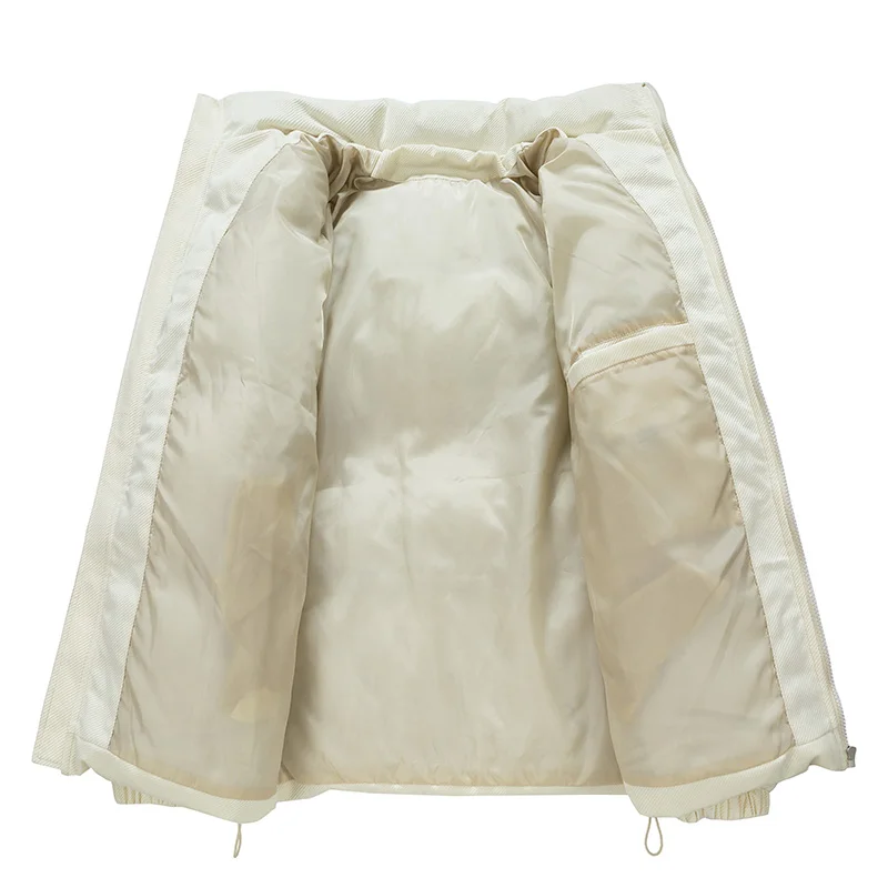 New Men'S Fashion Casual Versatile Corduroy Bread Jacket Loose Fitting Autumn Winter Couple Top Thickened Warm Down Cotton Coat