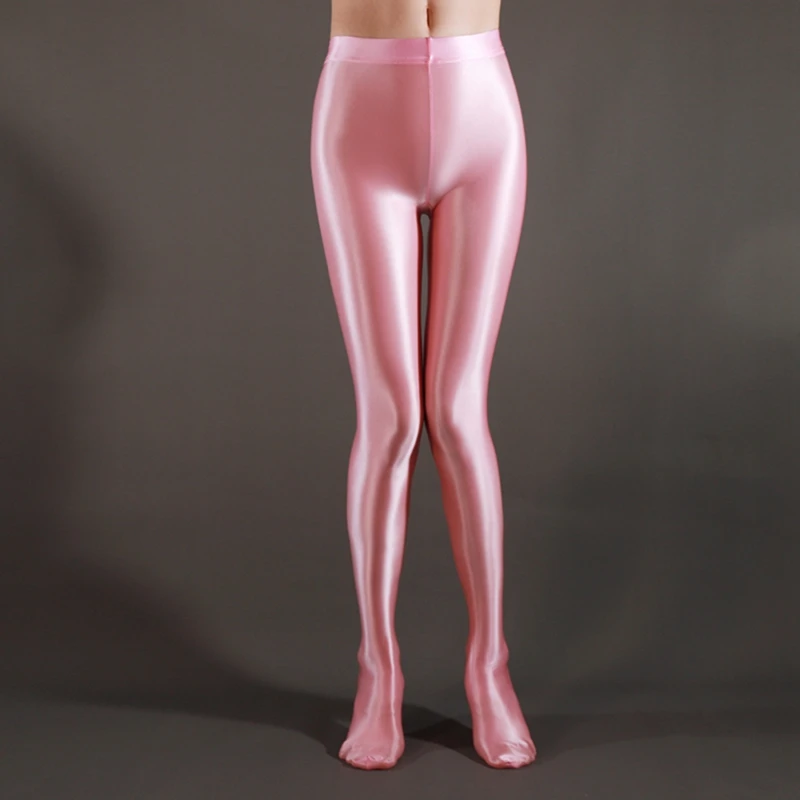 Glossy Sexy Shiny Pants Ballet Dance Stockings Club Party High Waist Tights Bright Satin Pantyhose Sports Fitness Yoga Leggings