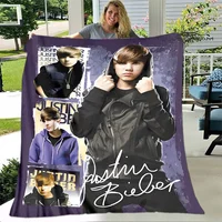 3D Justin Bieber printing blanket children's warm blanket Picnic blanket soft and comfortable blanket Home travel blanket 1