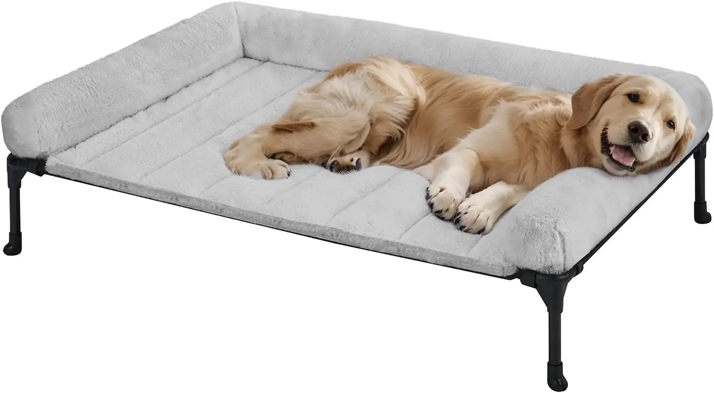 Elevated orthopedic dog bed with bolster - view 6
