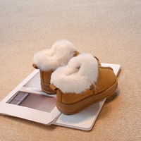 Fur Children Boots Girls Shoes Winter Warm Kids Shoes Fashion Casual Flat Suede Plush Girls Short Boots 4 To 12 Years 3