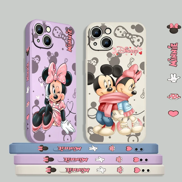 Funda de teléfono con cuerda líquida para Apple iPhone 14, 13, 12 Mini, 11  Pro, XS, MAX, XR, X, 8, 7, 6S, SE Plus, Mickey, Minnie Mouse, Love, Capa  Core Fivean unisex