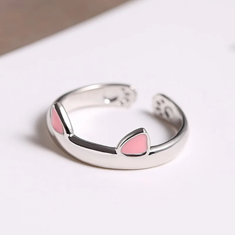 Anello a forma di gatto regolabile da donna in stile moda 2025_voghion.com