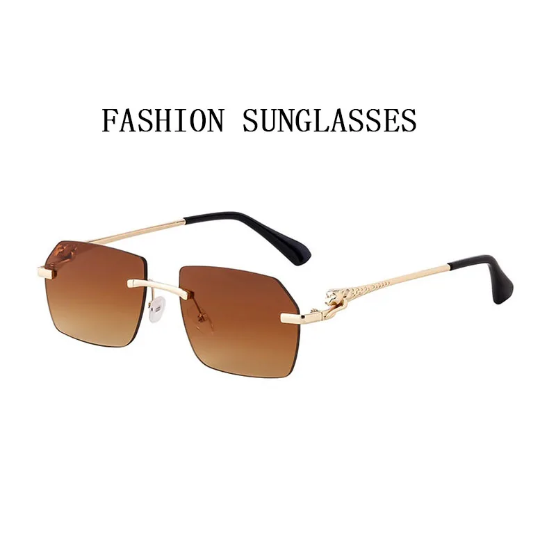 Occhiali Da Sole Semi-rimless Uomo Donna, Stile Vintage Punk Con Lenti UV400, Montatura In Metallo Leggera