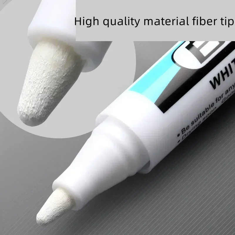 White Acrylic Marker Paint Pen for Wool Canva Tire Glass Rock Metal Permanent Waterproof 0.7mm 1.0mm 2.5mm 1pc