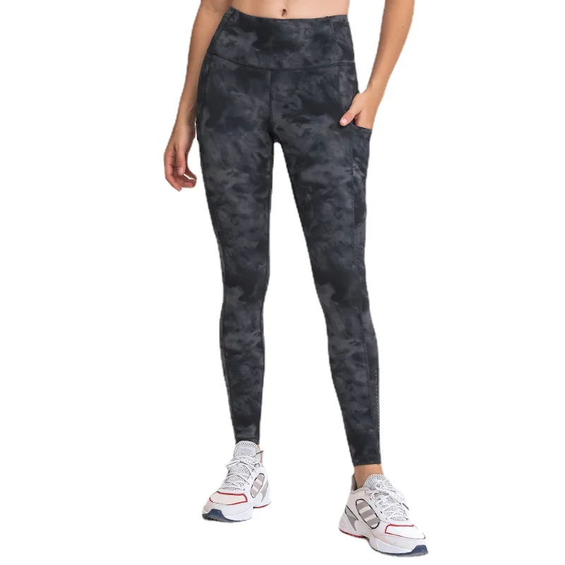 

Women's Printed Solid Activewear Legging with 3 Pockets Brushed High Waist Workout Yoga Pants Stretch Running Tights