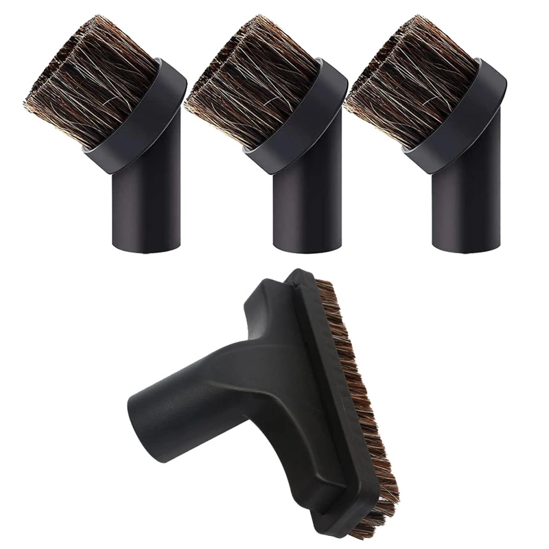 

4 Pcs Horsehair Bristle Vacuum Attachments Dusting Brush Replacement, Corner/Track Cleaning Tools,Inner Dia 32Mm,2 Style